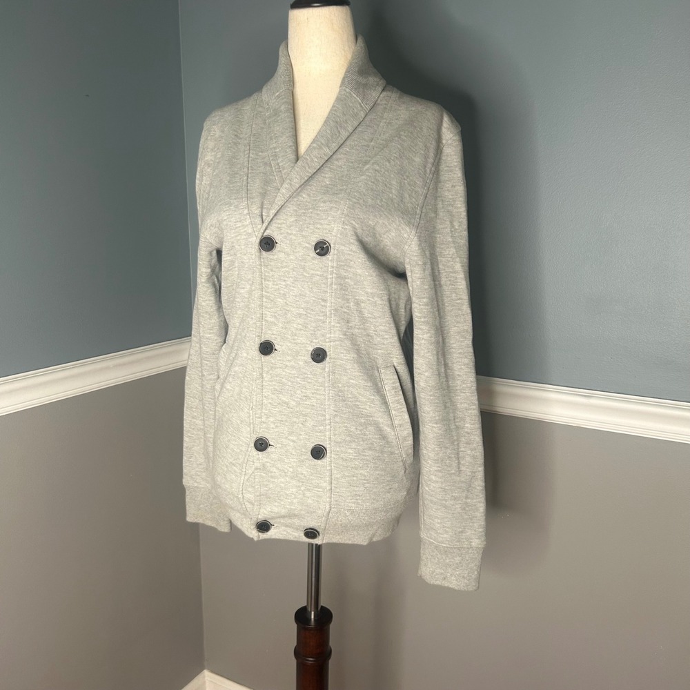 H&M Shawl Collar Cardigan‎ Sweater Double Breasted Elbow Patch XS